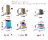 Juscycling Pack of 5 Chainring Female/Male Bolts Nuts, Oil Slick Color, Multiple Size Options for Single, Double and Triple chainrings (Type A for Tripple chainrings)