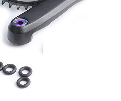 Juscycling Titanium Alloy Hex Head Crank Arm Bolts Caps with O