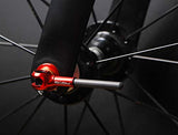 Juscycling Quick Release Skewer Lever for MTB Mountain Bike Road Bicycle, Titanium Axle Shaft, Carbon Fiber Lever, 1 Pair (Black)