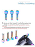 Pack of 6 pcs Titanium Bolts Screws for MTB Road Bicycle and Mountain Bike Stem, M5X18mm (Oil Slick)