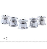 Juscycling Pack of 5 Chainring Female/Male Bolts Nuts with Multiple Size Options for Single, Double and Triple chainrings (Silver, Type A for Tripple chainrings)
