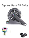 Juscycling Titanium Alloy Hex Head Crank Arm Bolts Caps with O-Rings 8mm x 15mm for Shimano Cartridge Square Taper Bottom Bracket, Pack of 2 (Oil Slick)