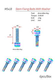 Pack of 6 pcs Titanium Bolts Screws for MTB Road Bicycle and Mountain Bike Stem, M5X18mm (Oil Slick)