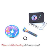 Juscycling Titanium Alloy Bike Headset Top Cap, Stem Cover with Bolt for MTB Mountain Road Bike, 1-1/8 inch, Oil Slick Color (Oil Slick(Galaxy))