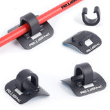 Mtb bike road bicycle c-clips clamps housing hose guide with adhesive seat for brake derailleur shift cables or oil tube, 4 pcs/pack
