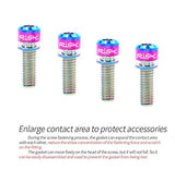Pack of 4 pcs Titanium Bolts Screws for MTB Road Bicycle and Mountain Bike Disc Caliper, M6X20mm (Oil Slick)