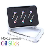 Pack of 6 pcs Titanium Bolts Screws for MTB Road Bicycle and Mountain Bike Stem, M5X18mm (Oil Slick)
